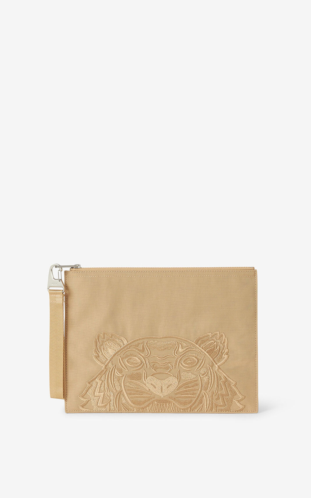 Kenzo Large Lærred Kampus Tiger Clutch Herre - Beige DK-204895